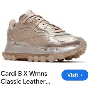 Cardi B X Rose Gold Women’s Chunky Classic Sneakers by Reebok Size 8